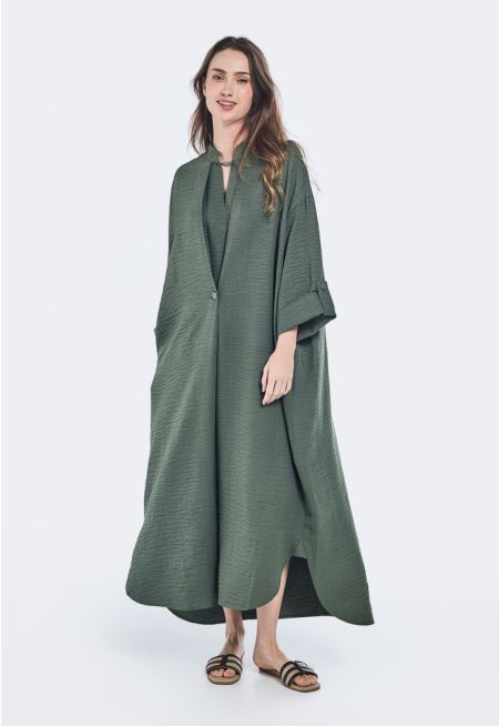 Crinkled Oversized Drop Shoulder Dress