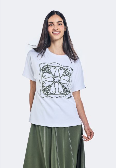 Belt Print Regular Fit T-Shirt