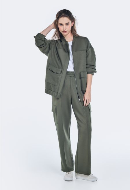 Straight Cut Flap Pockets Joggers