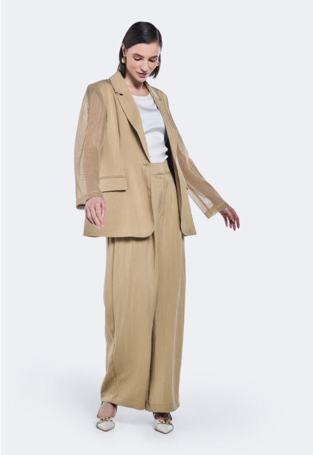 Solid Wide Leg Trousers