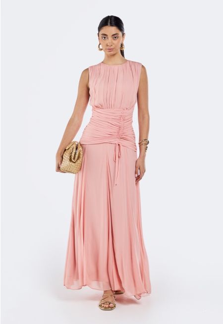 Gathered Waist Maxi Dress