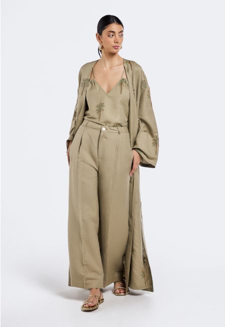 High Waist Wide Leg Trousers