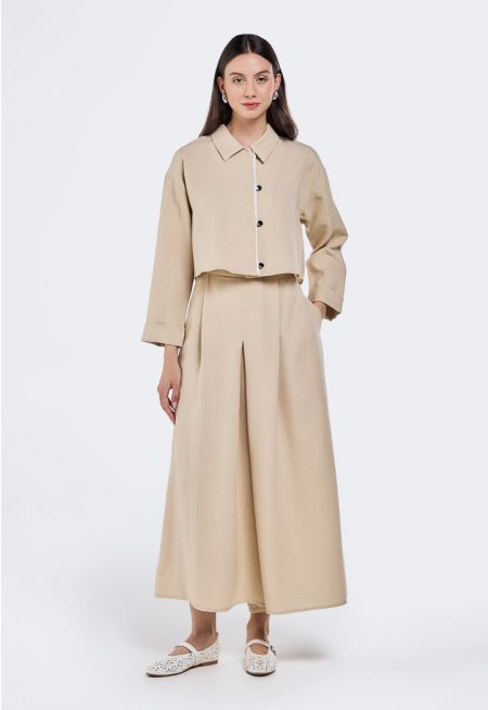 Shirt and Wide Trousers Set (2PCS)