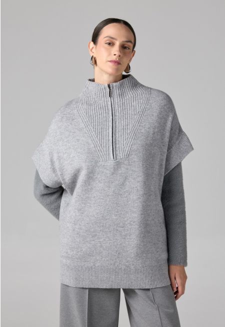 Solid Knitted Sweater Vest