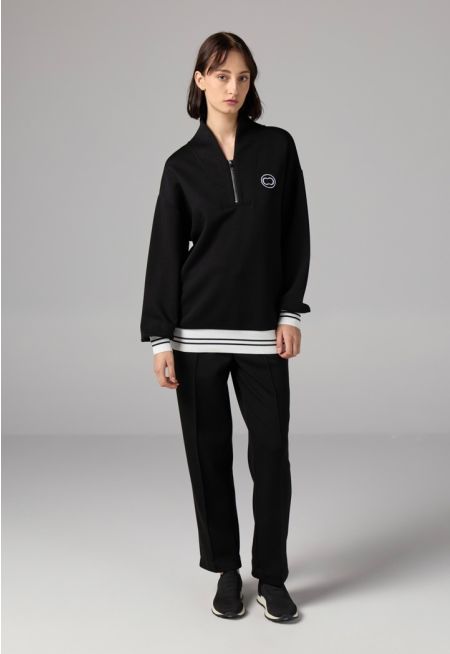 Solid Elasticated Waistband Trousers