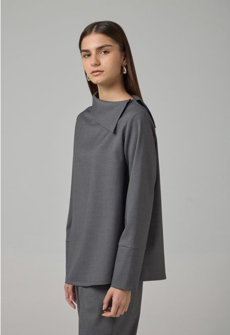Asymmetrical Neck Blouse