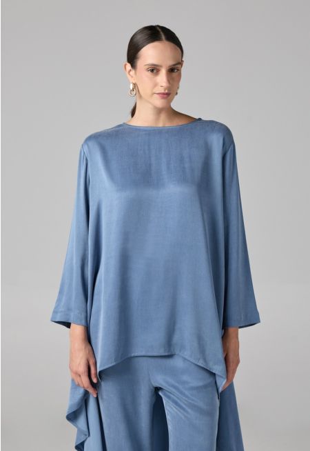 Solid Asymmetrical Blouse 
