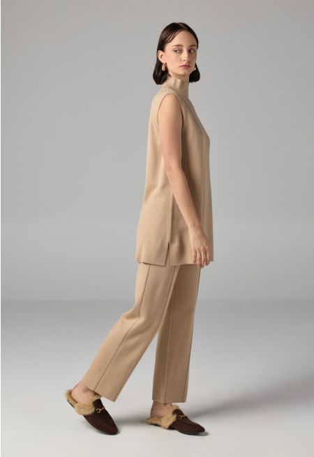 Knitted Straight Fit Solid Pants