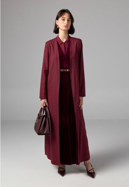 Double Layered Belted Abaya