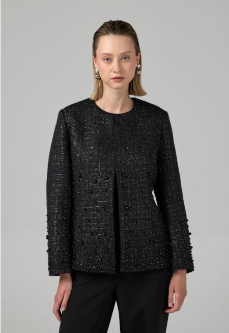 Pearl Embellished Tweed Jacket