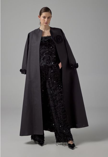 Straight Legs Fringe Sequin Trousers