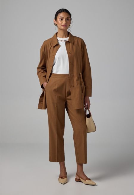 Elastic Waistband Basic Trousers