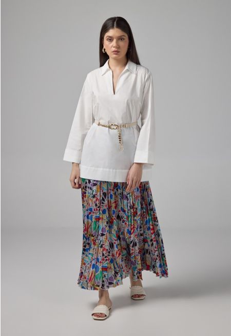 All Over Pleated Colorful Skirt