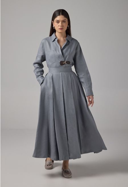 Pleated Flared Basic Skirt