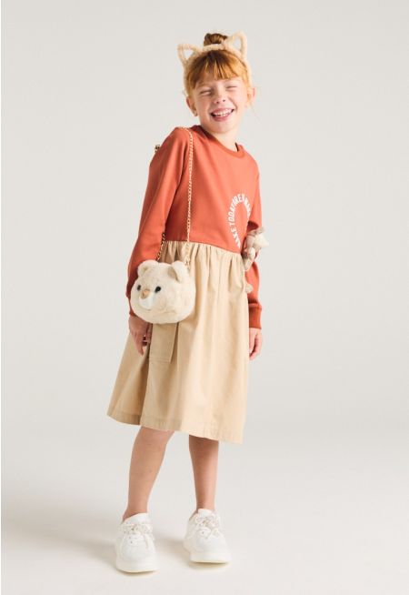 Bear Embellished Sweater Dress