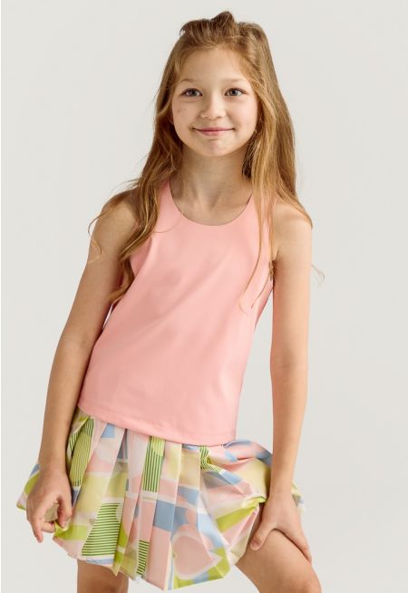 Solid Sleeveless T Shirt