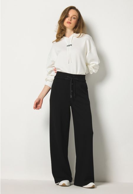 Solid Wide Leg Sweatpants