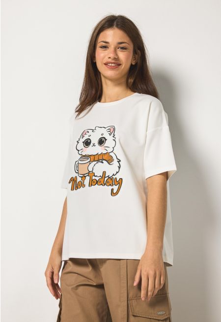 Textured Print T-shirt