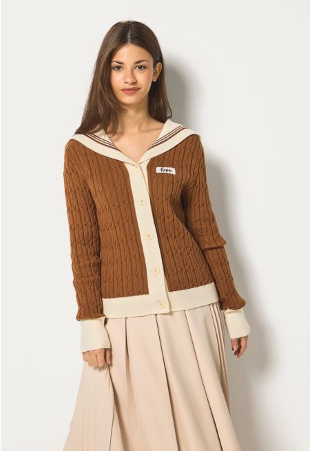 Contrast Knitted Cardigan