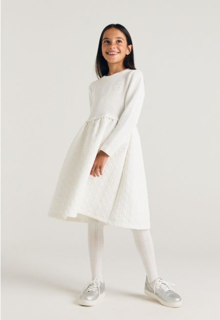 Knitted Quilted Winter Dress