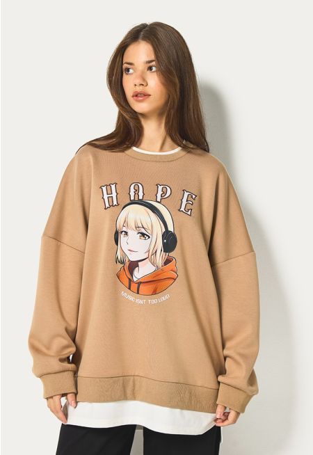 Printed Embroidered Sweatshirt