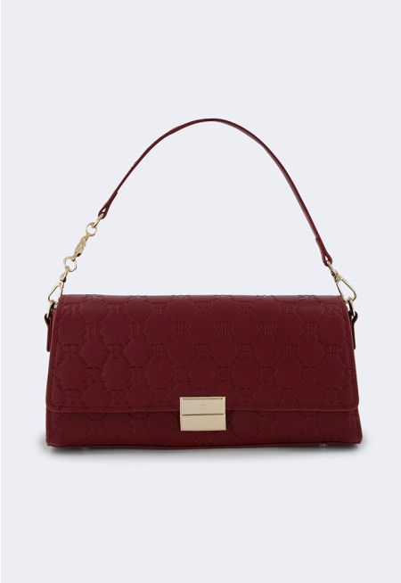 Textured Monogram Shoulder Bag