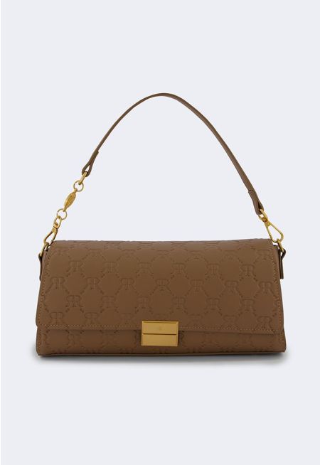 Textured Monogram Shoulder Bag