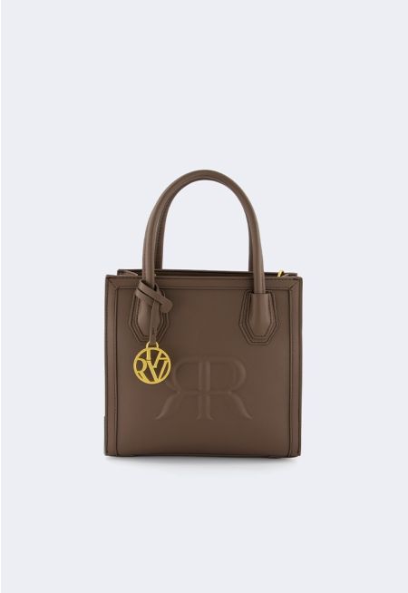 Embossed Emblem Handbag