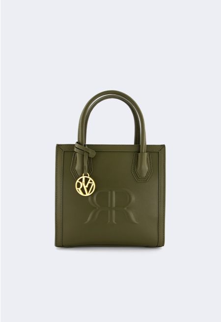 Embossed Emblem Handbag