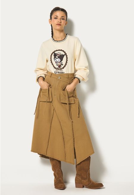 Front Slit Cargo Skirt