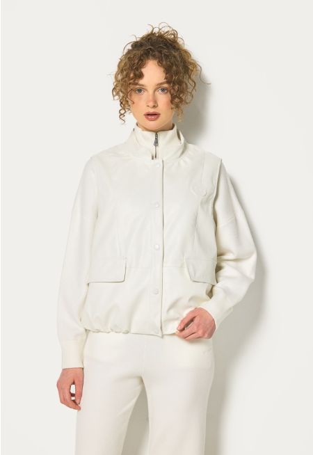 PU Leather Solid Gilet