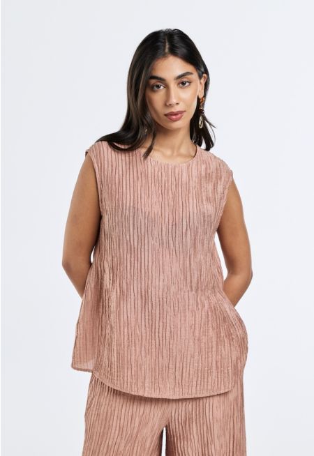 Sleeveless Textured Top