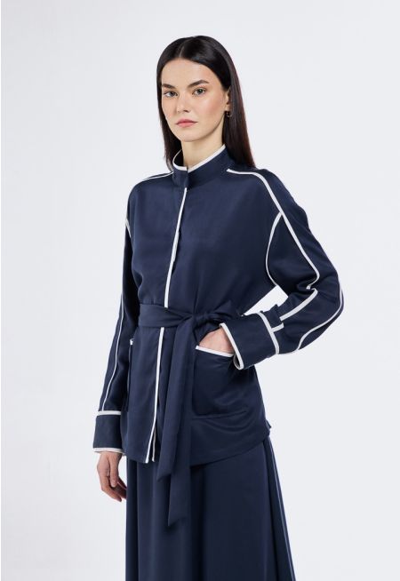 Contrast Belted Jacket