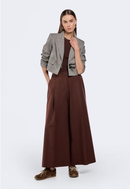 Solid Wide Leg Trousers