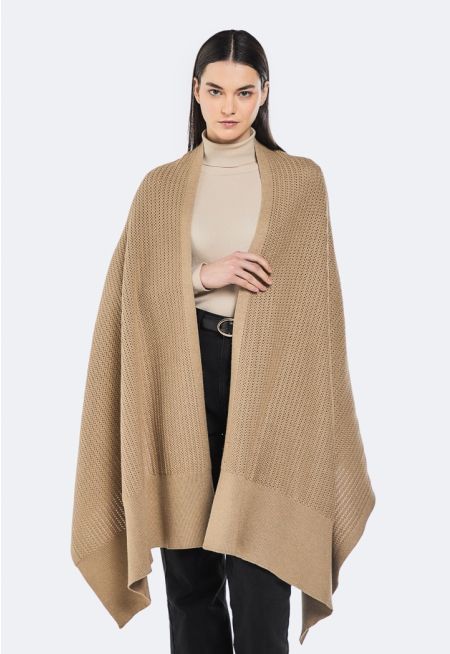 Solid Textured Poncho