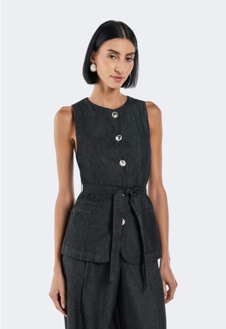 Round Neck Sleeveless Vest