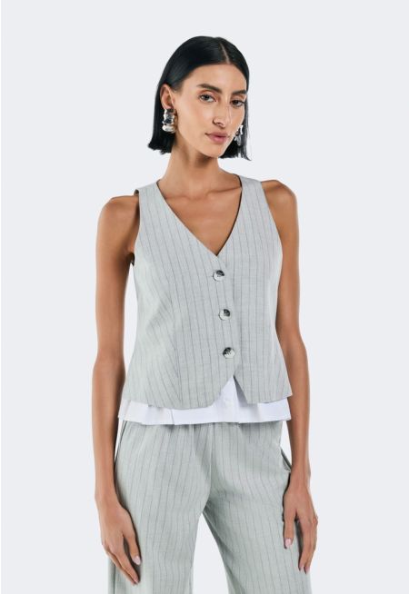 Striped Contrast Vest