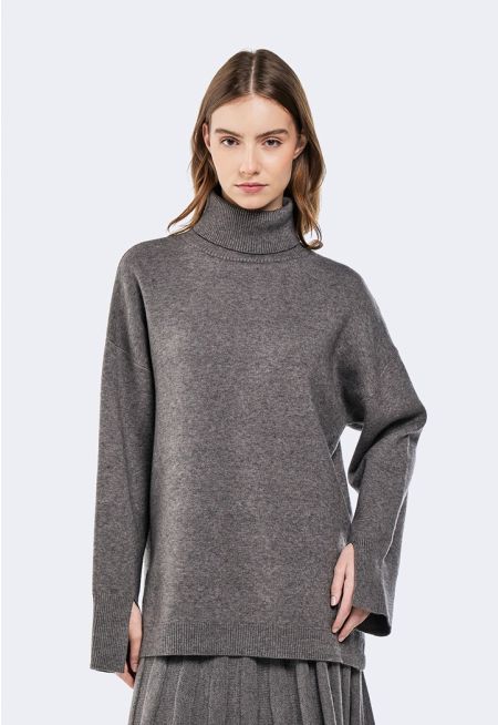 High Neck Knitted Sweater
