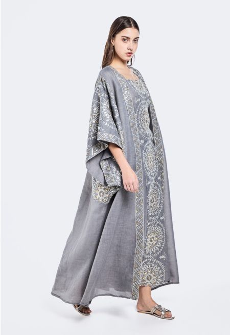 Abaya and Sleeveless Dress Set (2PCS)