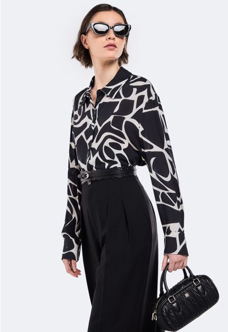 Printed High-Low Shirt