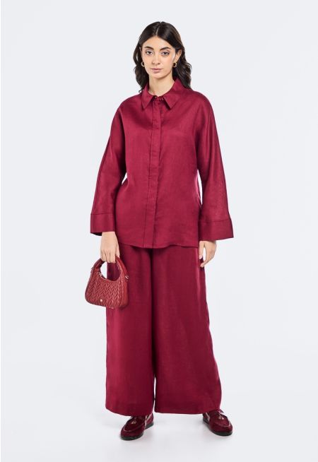 Wide Leg Linen Trousers