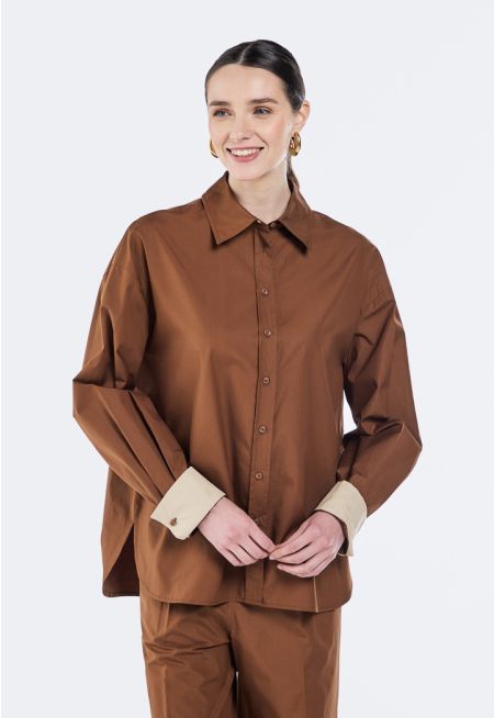 Solid Drop Shoulder Shirt