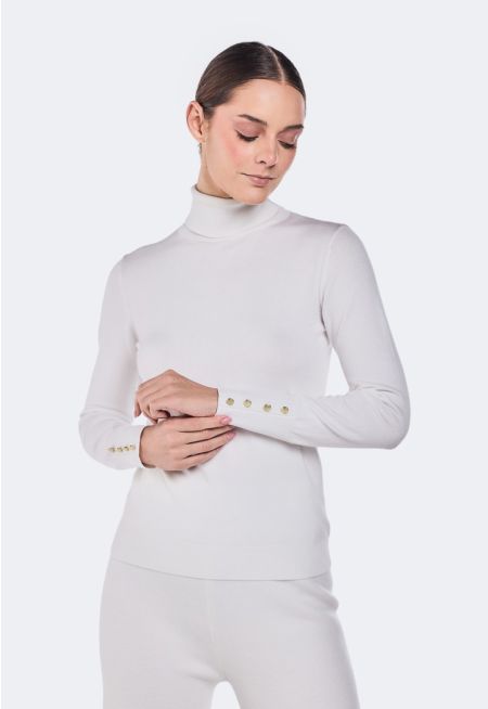 High Neck Slim Fit Basic Top