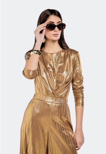 Metallic Blouse With Wrap Details
