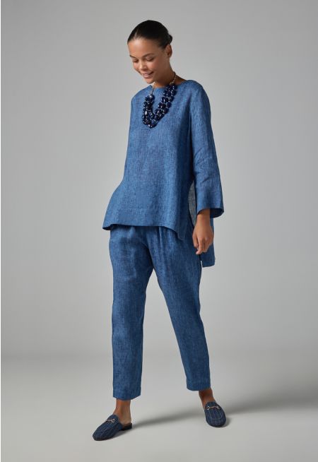 Peg Leg Solid Trousers