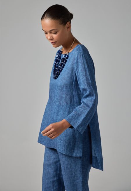 Single Tone High-Low Blouse