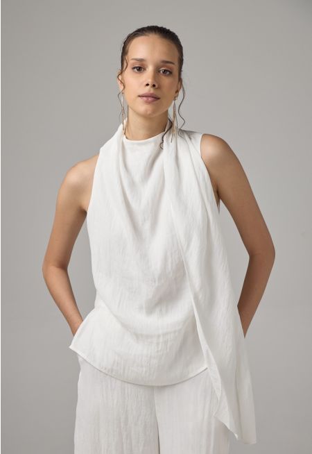 Crinkled Sleeveless Top