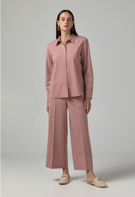 Solid Straight Cut Trousers