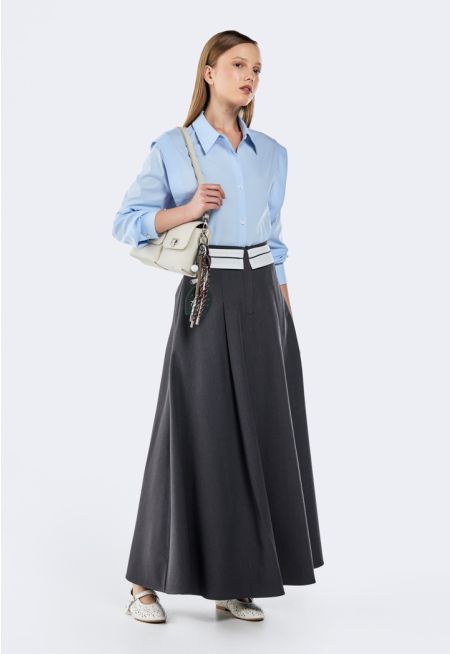 Skirt With Double-Faced Detachable Belt