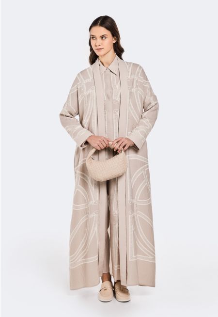Printed Crinkled Abaya